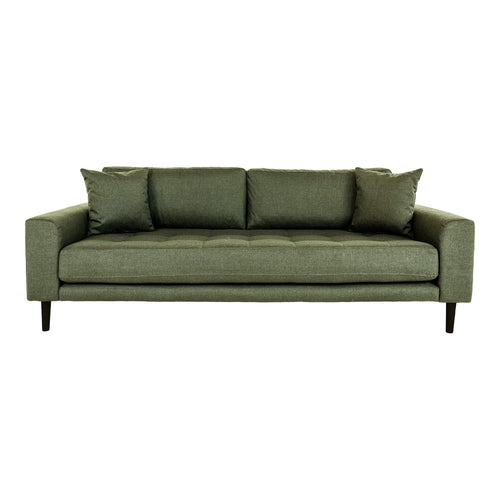 House Nordic Canapea Fixa, 3 Locuri, tapitat cu stofa, Perne Incluse, Lido M Verde Olive / Negru, l210xA93xH76 cm