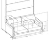 Canapea Fixa BC19 Bej Boucle, 3 Locuri, pentru Pat rabatabil pe perete 200 x 160 cm Bed Concept Vertical Stejar Artisan, l184xA93xH74 cm (3)