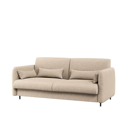 Lenart Canapea Fixa BC19 Bej Boucle, 3 Locuri, pentru Pat rabatabil pe perete 200 x 160 cm Bed Concept Vertical Stejar Artisan, l184xA93xH74 cm