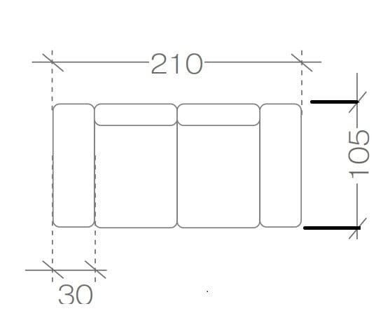 Canapea Fixa cu 2 locuri, Zeustron, l210xA105xH70 cm (7)