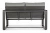 Bizzotto Canapea fixa pentru gradina / terasa, din aluminiu, cu perne detasabile, 2 locuri, Merrigan Antracit, l134xA78xH84 cm