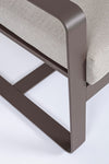 Bizzotto Canapea fixa pentru gradina / terasa, din aluminiu, cu perne detasabile, 2 locuri, Merrigan Coffee Gri Deschis, l134xA78xH84 cm
