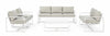 Bizzotto Canapea fixa pentru gradina / terasa, din aluminiu, cu perne detasabile, 2 locuri, Merrigan Gri Deschis / Alb, l134xA78xH84 cm