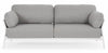 Bizzotto Canapea fixa pentru gradina / terasa, din aluminiu, cu perne detasabile, 2 locuri, Pardis Gri / Alb, l183xA80xH77 cm