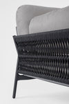 Bizzotto Canapea fixa pentru gradina / terasa, din aluminiu, cu perne detasabile, 2 locuri, Pardis Gri / Grafit, l183xA80xH77 cm