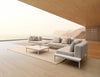 Bizzotto Canapea fixa pentru gradina / terasa, din aluminiu, cu perne detasabile tapitate cu stofa, 2 locuri, Matrix Gri Deschis / Alb, l174xA99xH73 cm