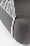 Bizzotto Canapea fixa pentru gradina / terasa, din aluminiu tapitata cu stofa, cu perne detasabile, 2 locuri, Palmer Gri / Alb, l167xA86xH79 cm