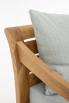 Bizzotto Canapea fixa pentru gradina / terasa, din lemn de tec, 3 locuri, Karuba Bleu / Natural, l165xA80xH75 cm