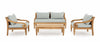 Bizzotto Canapea fixa pentru gradina / terasa, din lemn de tec, 3 locuri, Karuba Bleu / Natural, l165xA80xH75 cm