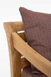 Bizzotto Canapea fixa pentru gradina / terasa, din lemn de tec, 3 locuri, Karuba Burgundy / Natural, l165xA80xH75 cm