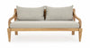 Bizzotto Canapea fixa pentru gradina / terasa, din lemn de tec, 3 locuri, Karuba Gri Deschis / Natural, l165xA80xH75 cm