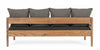 Bizzotto Canapea fixa pentru gradina / terasa, din lemn de tec, cu perne detasabile, 3 locuri, Kobo Antracit / Natural, l190xA90xH79 cm