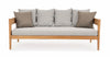 Bizzotto Canapea fixa pentru gradina / terasa, din lemn de tec, cu perne detasabile, 3 locuri, Kobo Gri / Natural, l190xA90xH79 cm
