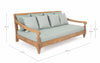 Bizzotto Canapea fixa pentru gradina / terasa, din lemn de tec, cu perne detasabile tapitate cu stofa, 3 locuri, Bali Bleu / Natural, l190xA112xH81 cm