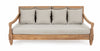 Bizzotto Canapea fixa pentru gradina / terasa, din lemn de tec, cu perne detasabile tapitate cu stofa, 3 locuri, Bali Gri / Natural, l190xA112xH81 cm