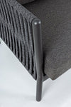 Bizzotto Canapea fixa pentru terasa, din aluminiu si material textil, 3 locuri, Florencia Antracit, l220xA85xH86 cm