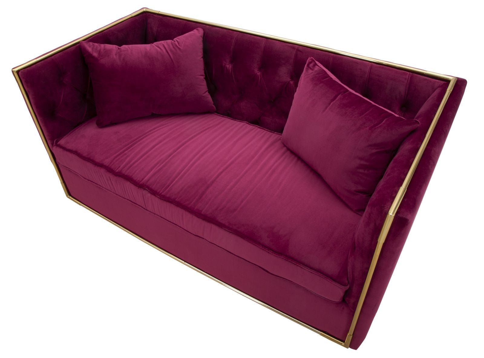 Canapea fixa tapitata cu stofa, 2 locuri Luxury Bordeaux, l153xA78xH79 cm (4)