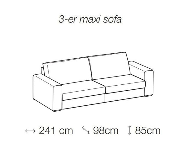 LeComfort Canapea Icardi Maxi Fixa cu Benzi Elastice si Spuma Poliuretanica, 3 Locuri, l241xA98xH85 cm