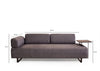 Asir Canapea Infinity Antracit Functie Sleep, cu Spuma Poliuretanica, 3 Locuri, Suprafata de Dormit 210x90 cm, tapitata cu Stofa Easy Clean, Spatar si Cotiere Detasabile, Masuta de Cafea si Perne Incluse, l220xA90xH80 cm