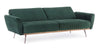 Bizzotto Canapea Johnny Velvet Verde Extensibila cu Spuma Poliuretanica, 3 Locuri, Suprafata de Dormit 180x104 cm, tapitata cu Stofa, l210xA83xH85 cm