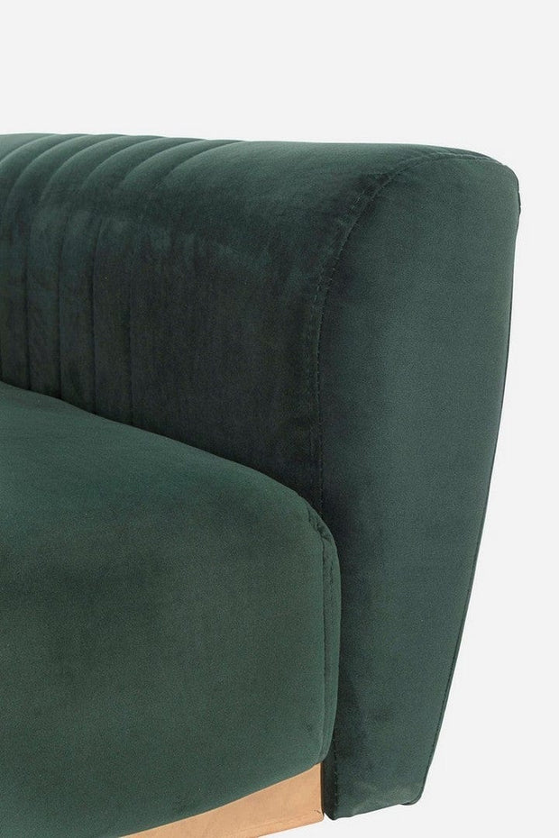 Bizzotto Canapea Johnny Velvet Verde Extensibila cu Spuma Poliuretanica, 3 Locuri, Suprafata de Dormit 180x104 cm, tapitata cu Stofa, l210xA83xH85 cm