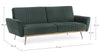 Bizzotto Canapea Johnny Velvet Verde Extensibila cu Spuma Poliuretanica, 3 Locuri, Suprafata de Dormit 180x104 cm, tapitata cu Stofa, l210xA83xH85 cm