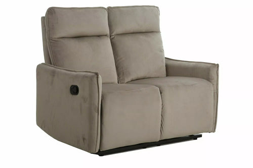 Canapea Recliner, 2 locuri, tapitata cu stofa, Travis 2 Velvet Bej / Negru, l127xA86xH102 cm