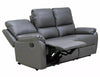 Signal Canapea Recliner, 3 locuri, tapitata cu piele ecologica, Spencer 3 Buffalo Gri / Negru, l193xA94xH101 cm