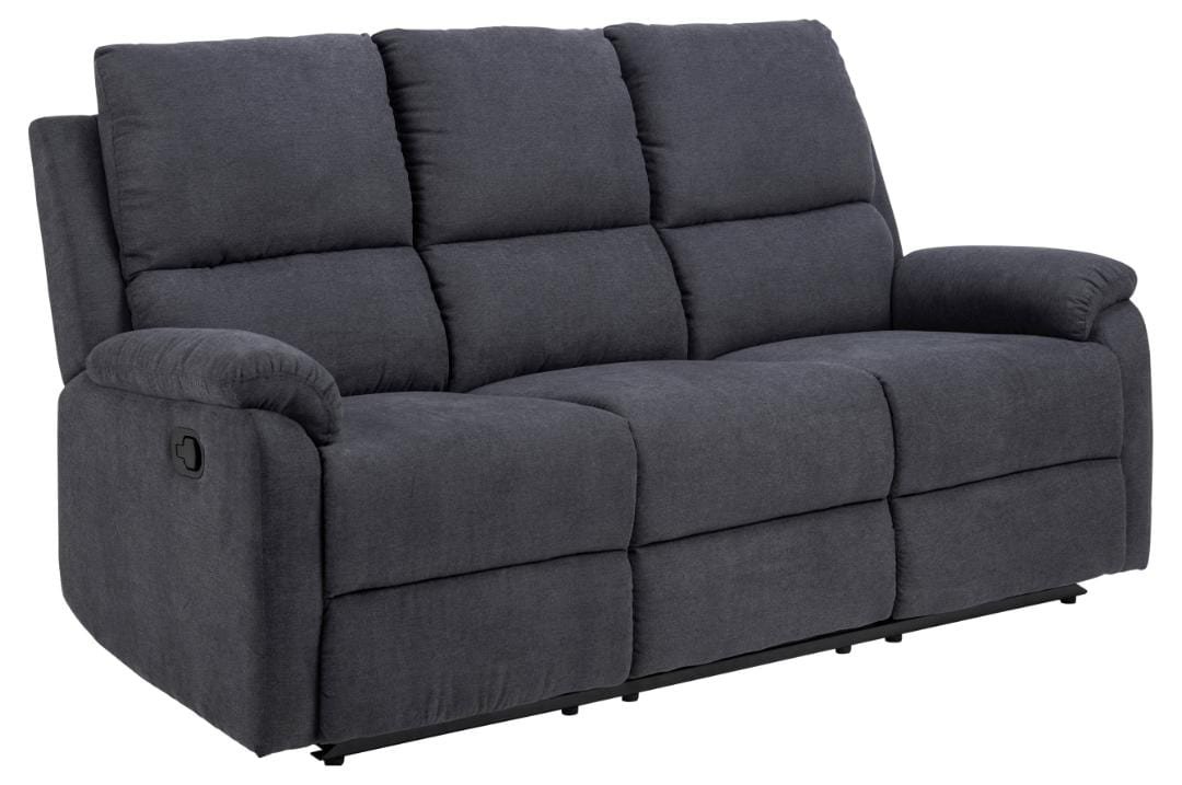 Actona Canapea Recliner 3 Locuri, tapitata cu stofa, Sabia Gri Inchis, l190xA90xH101 cm