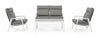 Bizzotto Canapea Recliner pentru gradina / terasa, din aluminiu, 2 locuri, Kledi JX11 Gri / Alb, l152xA81xH98 cm