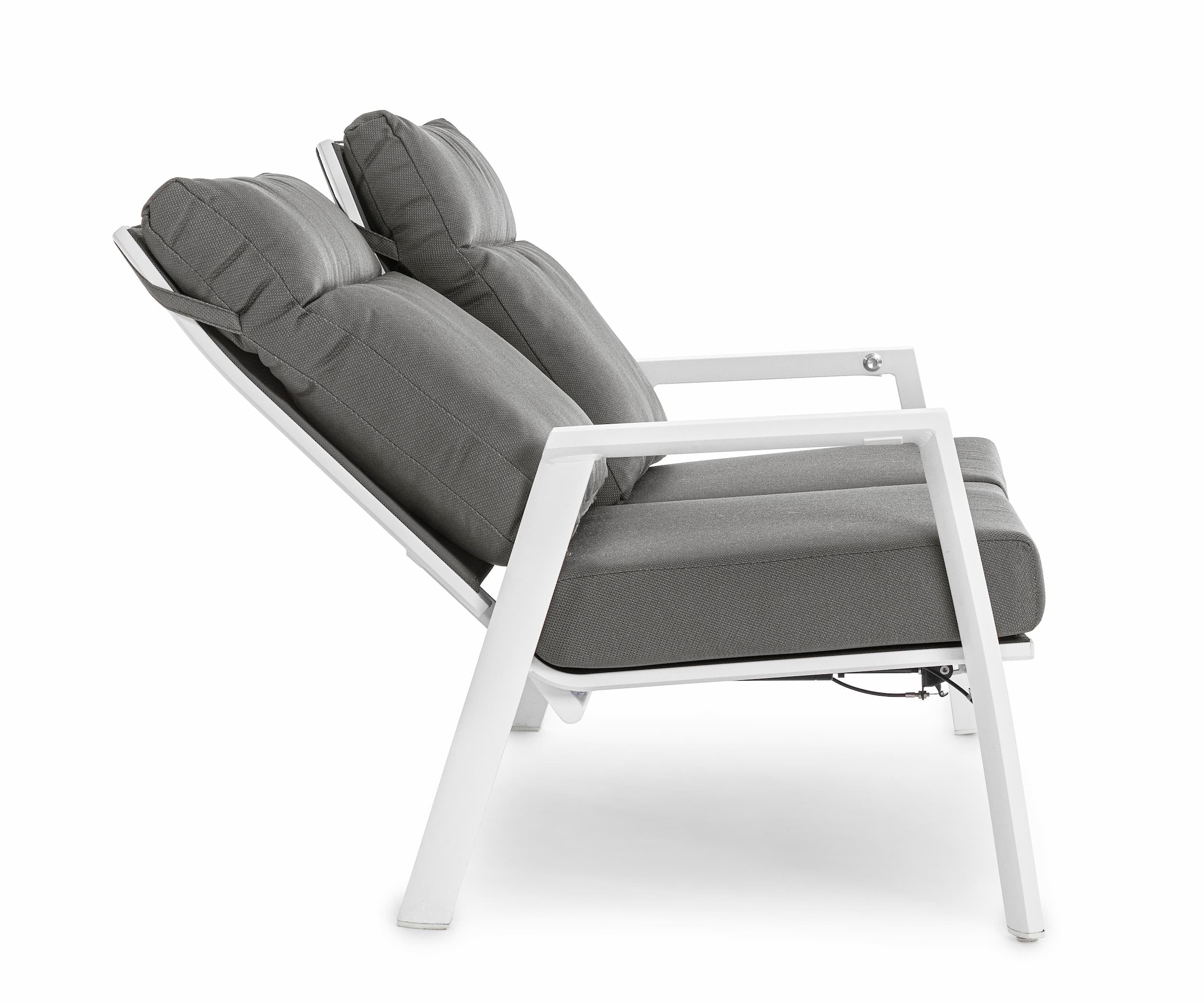 Canapea Recliner pentru gradina / terasa, din aluminiu, 2 locuri, Kledi JX11 Gri / Alb, l152xA81xH98 cm (5)