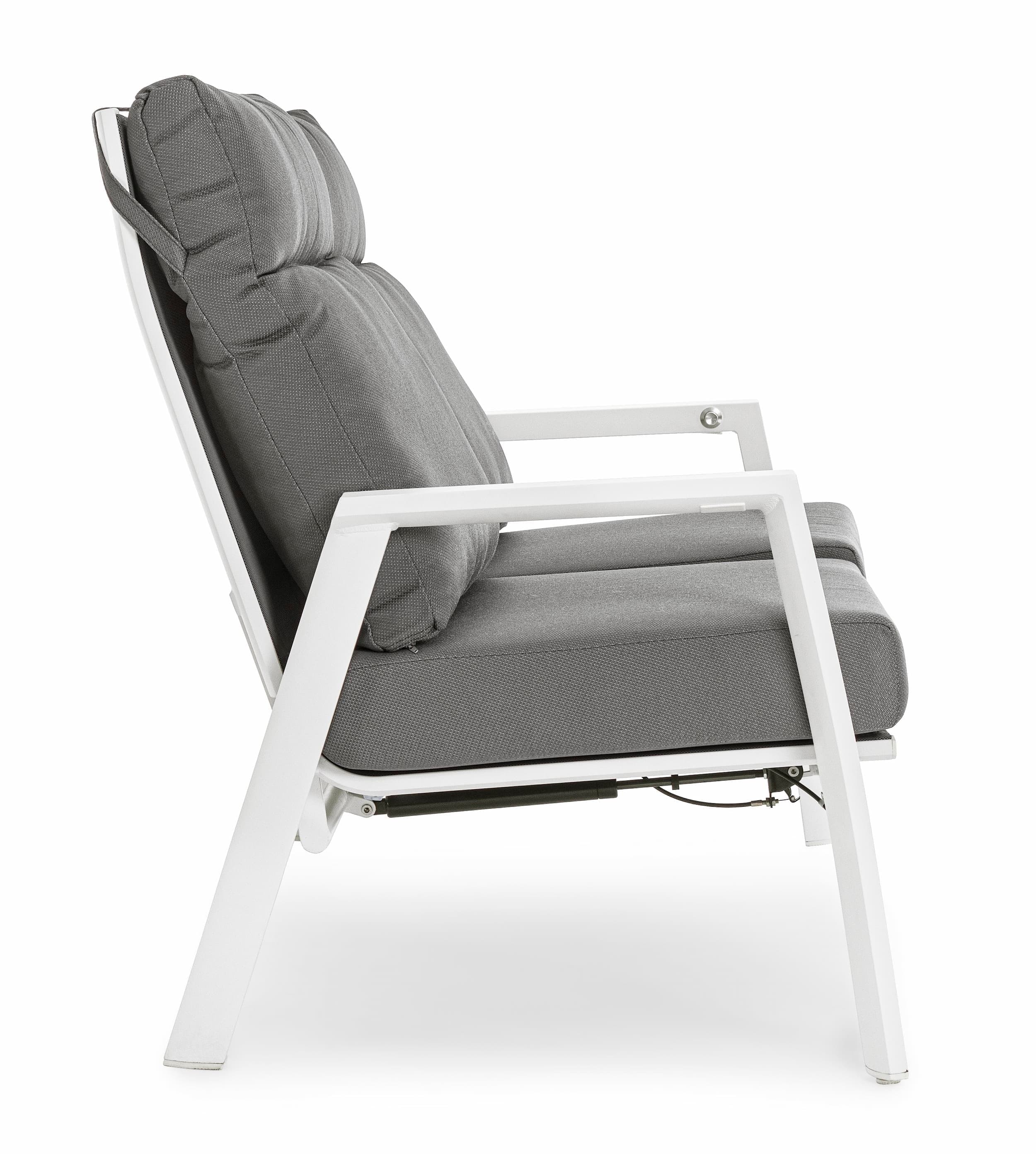 Canapea Recliner pentru gradina / terasa, din aluminiu, 2 locuri, Kledi JX11 Gri / Alb, l152xA81xH98 cm (6)