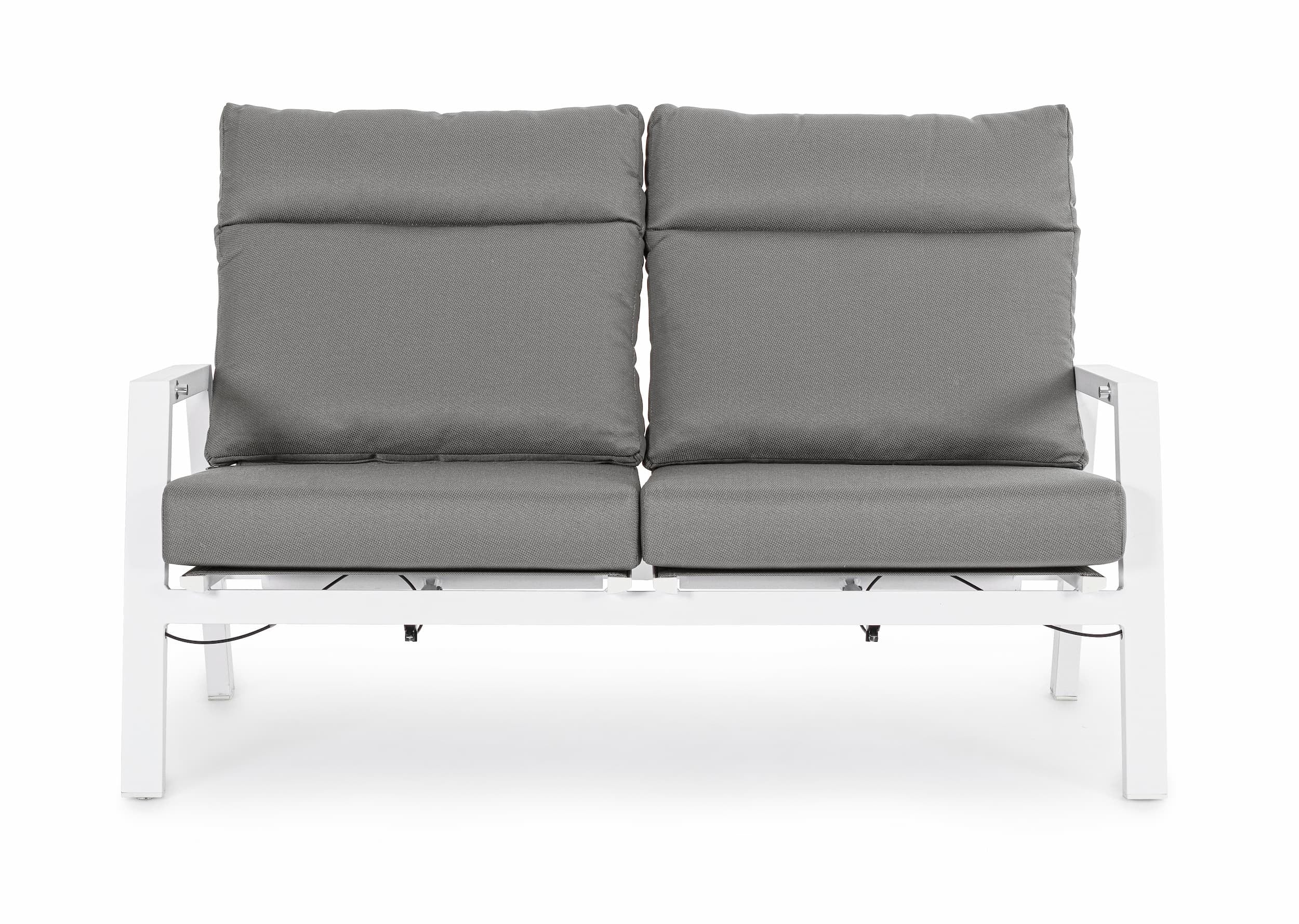 Canapea Recliner pentru gradina / terasa, din aluminiu, 2 locuri, Kledi JX11 Gri / Alb, l152xA81xH98 cm (7)