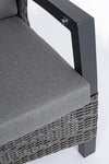 Bizzotto Canapea Recliner pentru gradina / terasa, din aluminiu si fibre sintetice, 3 locuri, Britton JX55 Antracit, l194,5xA83xH103 cm