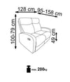 Canapea Recliner tapitata cu stofa, 2 locuri, Osmond 2S Bej, l128xA95xH100 cm (8)