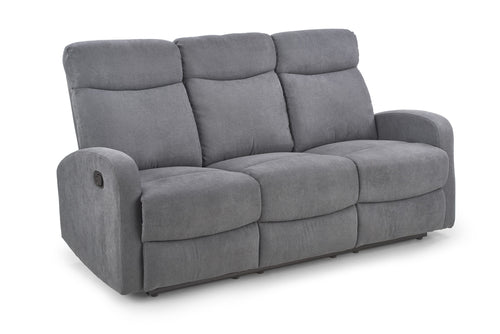 Canapea Recliner tapitata cu stofa, 3 locuri Oslo 3S Gri, l180xA95xH100 cm