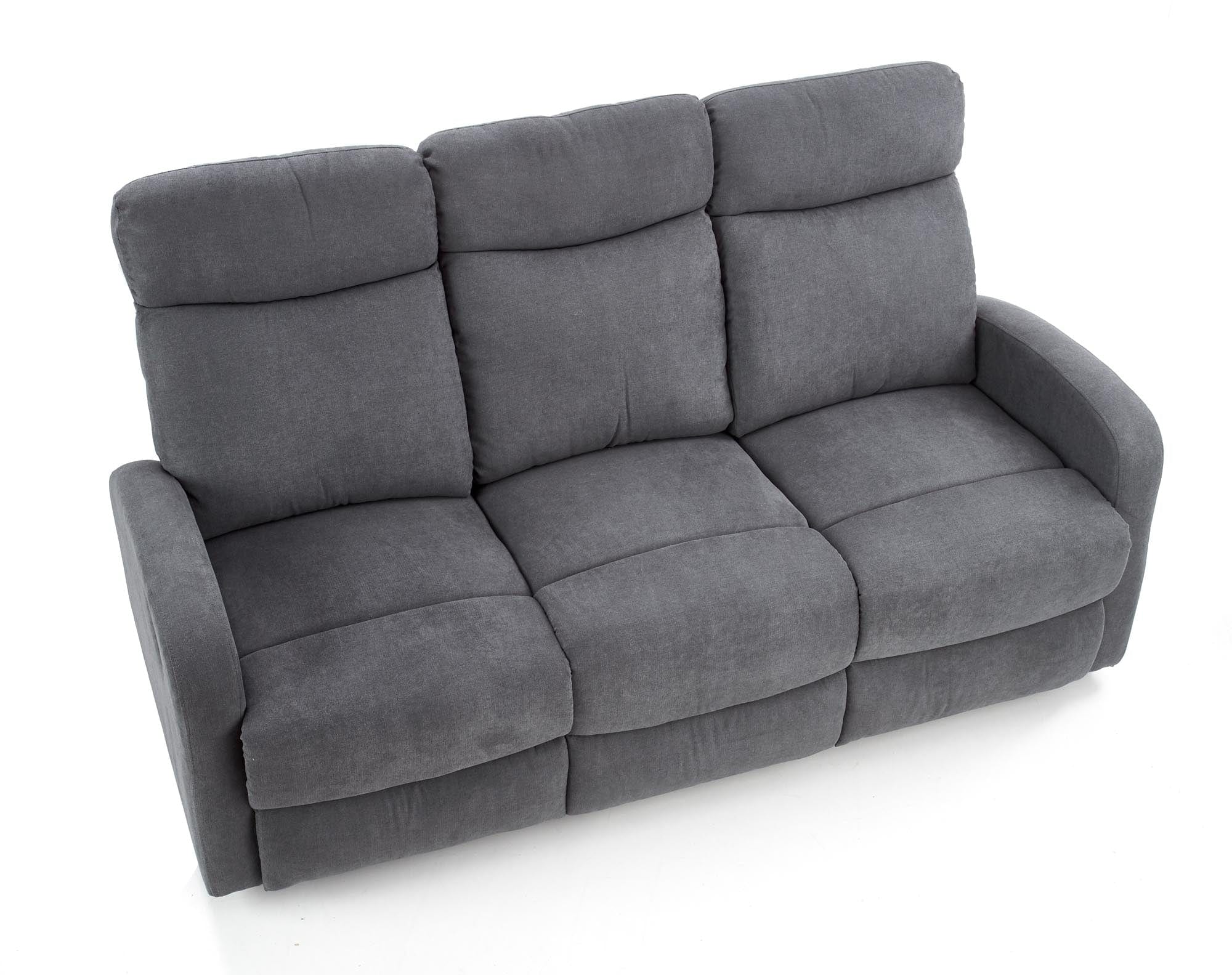 Canapea Recliner tapitata cu stofa, 3 locuri Oslo 3S Gri, l180xA95xH100 cm (2)