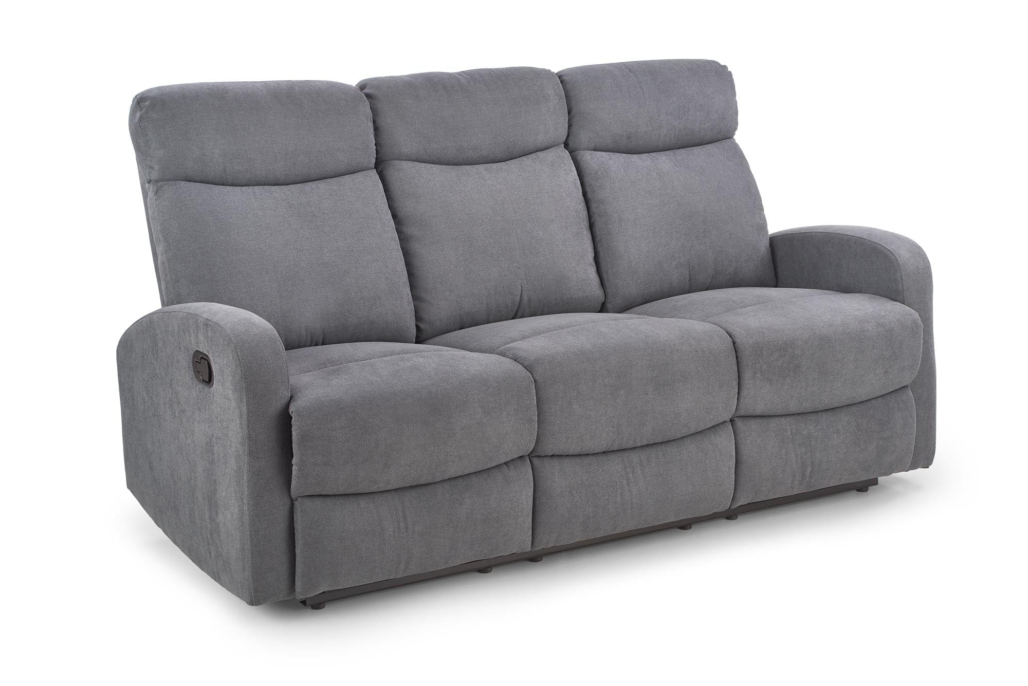 Canapea Recliner tapitata cu stofa, 3 locuri Oslo 3S Gri, l180xA95xH100 cm (5)