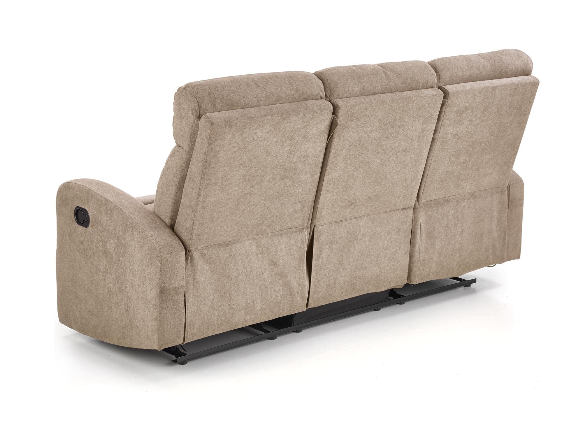 Canapea Recliner tapitata cu stofa, 3 locuri Osmond 3S Bej, l180xA95xH100 cm (4)