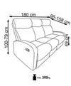 Canapea Recliner tapitata cu stofa, 3 locuri Osmond 3S Bej, l180xA95xH100 cm (10)