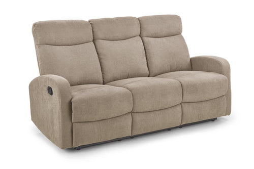 Canapea Recliner tapitata cu stofa, 3 locuri Osmond 3S Bej, l180xA95xH100 cm - SomProduct Romania