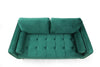 Asir Canapea Rome Velvet Verde Fixa cu Spuma Poliuretanica, 2 Locuri, tapitata cu Stofa Easy Clean, Perne Incluse, l175xA90xH70 cm