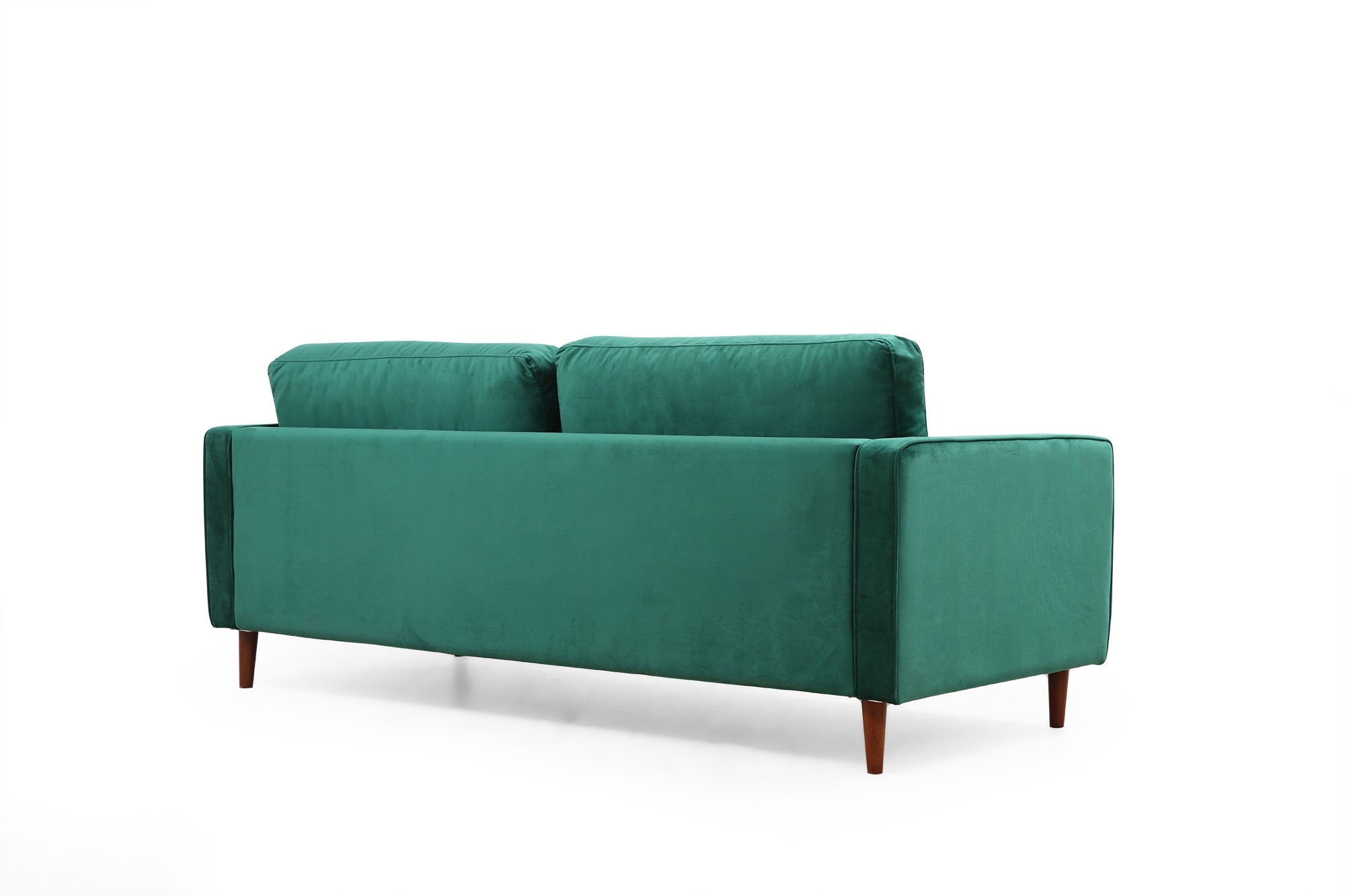 Asir Canapea Rome Velvet Verde Fixa cu Spuma Poliuretanica, 3 Locuri, tapitata cu Stofa Easy Clean, Perne Incluse, l215xA90xH70 cm