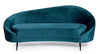 Bizzotto Canapea Seraphin Velvet Petrol Fixa cu Spuma Poliuretanica, 2 Locuri, tapitata cu Stofa, l183xA85xH80 cm