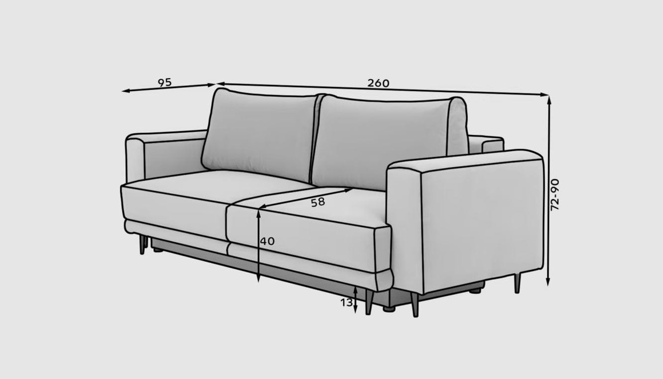 Canapea Extensibila, 3 Locuri, Lada de Depozitare, tapitata cu stofa, Dalis Velvet, l250xA95xH90 cm (7)