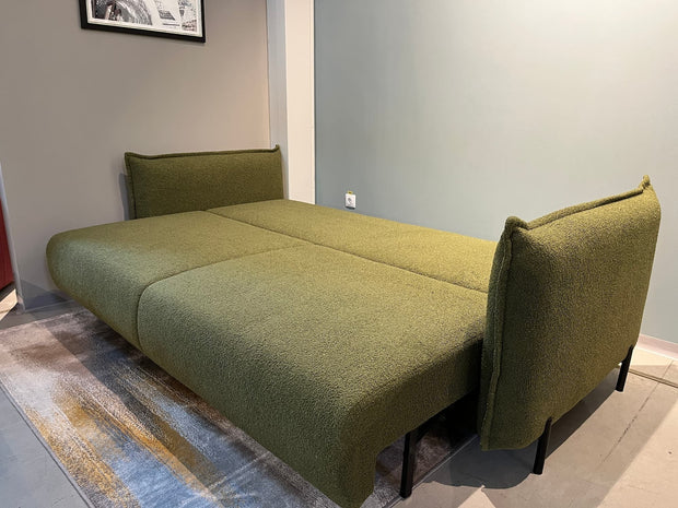 Canapea Extensibila, 3 Locuri, Lada de Depozitare, tapitata cu stofa, Perne Incluse, Amalia Verde Olive, l232xA105xH90 cm (6)