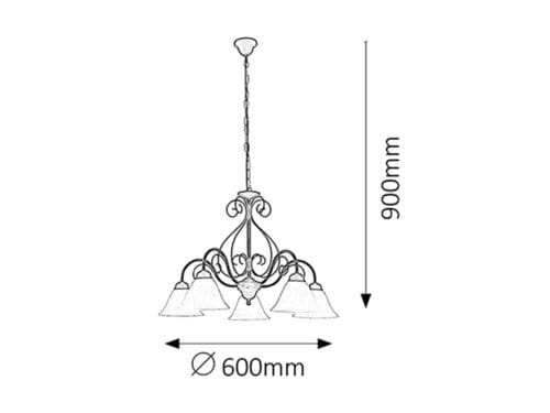 RabaLux Candelabru Athen 7815 Negru Mat / Alb