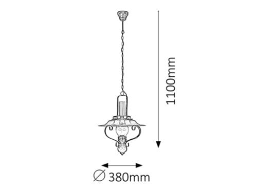 RabaLux Candelabru Enna 7870 Negru / Transparent