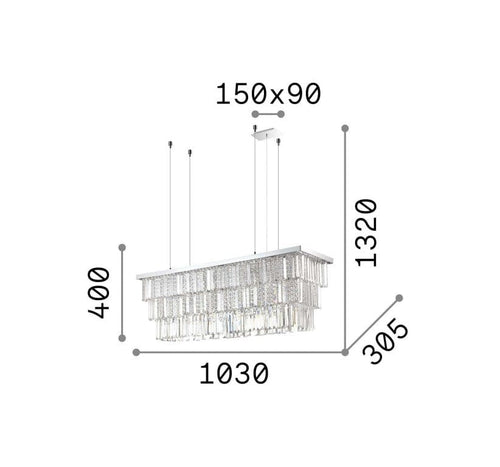 IdealLux Candelabru Martinez SP8 Auriu