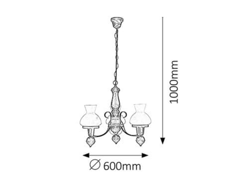 RabaLux Candelabru Petronel 7078 Negru Mat / Alb